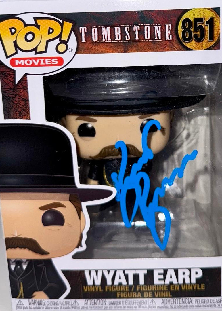 Kurt Russell Signed Funko Pop #851 Wyatt Earp Tombstone (Blue Ink) - JSA COA